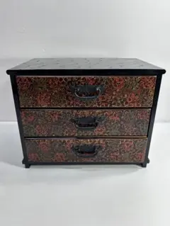 津軽塗 唐塗 三段式小箪笥 小物入れ 青森県 伝統工芸品