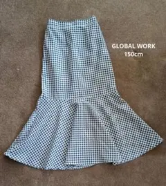 GLOBAL WORK ギンガムチェック ロングスカート 150cm
