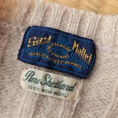 ニットセーター ベージュ 100%　ウール 長袖