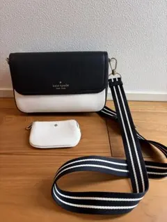 美品　ケイト・スペード　ロージー カラーブロック フラップ クロスボディ　黒
