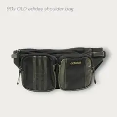 90s OLD adidas レザーコンビ ショルダーバッグ ナイロン 希少 黒