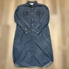 デニムシャツワンピース 長袖