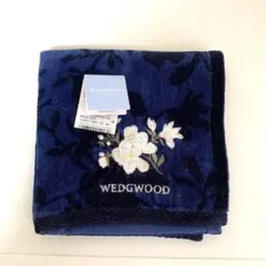 最終価格【新品・未使用】WEDGWOOD ネイビー 花柄タオルハンカチ　ハンカチ