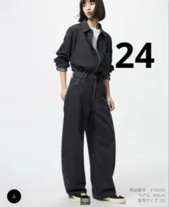 美品 UNIQLO バギーカーブジーンズ ダークグレー24