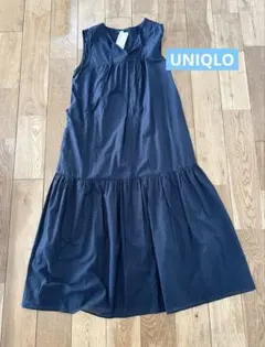 【新品未使用】UNIQLO ライトコットンワンピース ノースリーブ L 美品