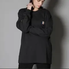 carhartt ブラック コットン 長袖Tシャツ ポケット付き