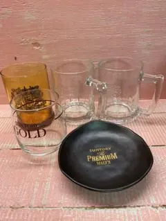 サントリーグラスなどレア品　レトロ飲み比べ5点セット　昭和レトロ　昭和当時物