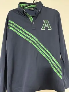adidas golf 長袖ポロシャツ Aロゴ ネイビー Mサイズ