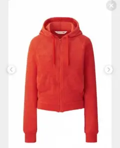 ユニクロ エアリズム パイル パーカー M レッド 新品、未使用