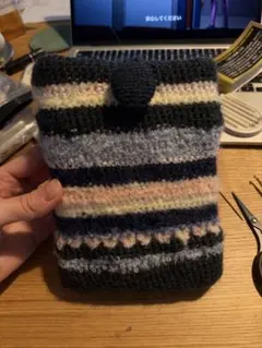 ブックケース文庫用　ハンドメイド　編み物