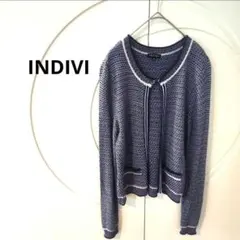 INDIVI ネイビー カーディガン サイズ38