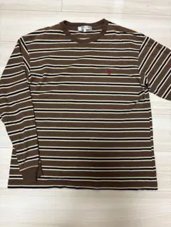 【人気配色】U.S. POLO ASSN. マルチボーダー ロンT ブラウン L