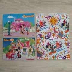 トゥーンタウン　ポストカード2枚セット！　15周年紙袋付き　東京ディズニーランド