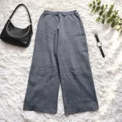 T【ジャーナルスタンダード】ニットワイドパンツ ウール混 グレー