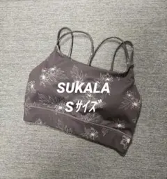 ⑳【美品】SUKALA スカーラ ヨガウェア 花柄ブラトップ S ライトブルー