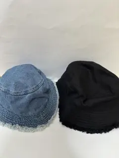 バケットハット デニム ブラック 2個セット