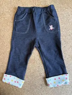 ホットビスケッツ　ウサギ刺繍付きデニム風パンツ