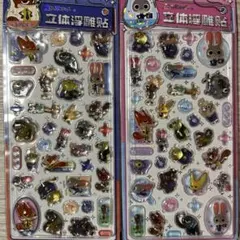 【海外正規品】日本未発売◎ズートピア立体3Dステッカーシール公式ライセンス2枚