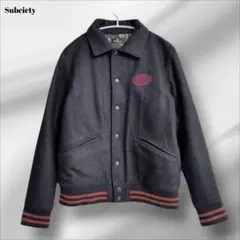 Subciety スタジャン ウール バックロゴ 黒 Msize