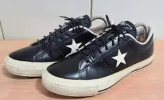 【状態良好】コンバース ワンスター ブラックレザー 25.5cm