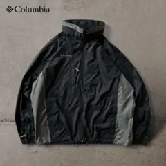 美品企業系コロンビアマウンテンパーカーナイロンジャケットドローコードテック黒XL