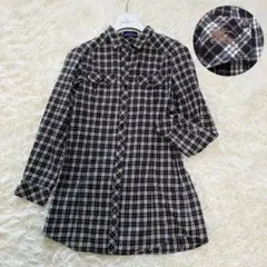 バーバリーブルーレーベル　長袖　シャツ　ロング　Mサイズ　ホースマーク　黒