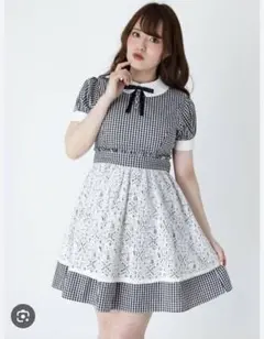 Ank Rouge ワンピース オーバーレースギンガムワンピ