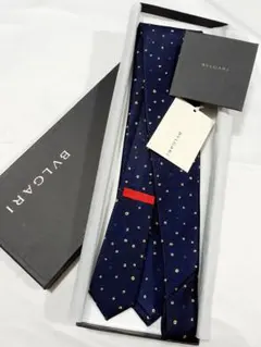BVLGARI ブルガリ ネクタイ 総柄 箱付き ネイビー