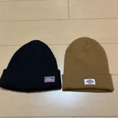 Dickies ニット帽 2点セット ブラック ブラウンのサムネイル