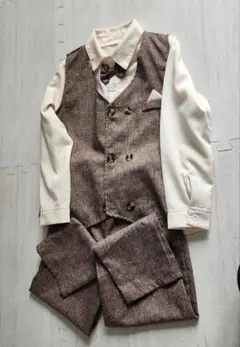 キッズ フォーマルスーツ 100cm~ ブラウン・クリーム