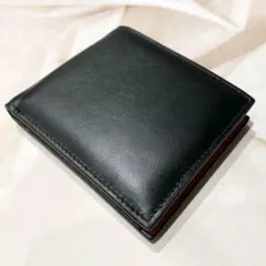 ★イケオジ財布★二つ折り財布 ウオレット レザー メンズ ブラック プレゼント