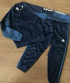 adidas キッズ ジャージ 上下セット ネイビー　110