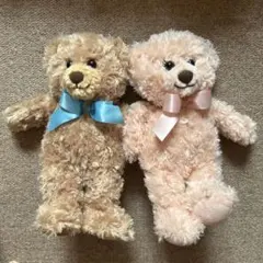 ベージュとピンクのクマさんぬいぐるみ2体セット