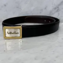 Valentino バレンチノ ブラックレザーベルト 本革 ロゴ オールドのサムネイル