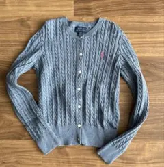 ポロ ラルフローレン 長袖 ニット カーディガン 140 ケーブル編み 美品
