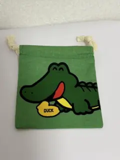 【美品】たべっ子どうぶつ　カラフルミニ巾着　ワニ