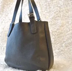 美品✨ HIROFU トートバッグ レザー Hロゴ ダークグレー 肩掛け 本革のサムネイル