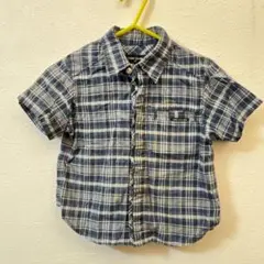 Comme ca du Mode半袖シャツ ネイビー・チェック 90サイズ