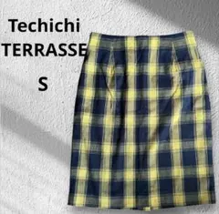 新品タグ付き　テチチ　チェック柄タイトスカート　ひざ丈　ウエストゴム　Sのサムネイル