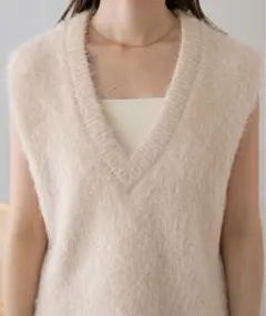 前後2wayフェザーヤーンショートベスト