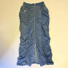 デニム タイトスカート ギャザー入り センタースリットのサムネイル
