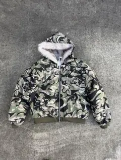 迷彩柄ファー付きフードジャケット