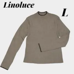 【リノルーセ】 ◆新品タグ付き バイカラー リブニット 長袖 ハイネック モカL