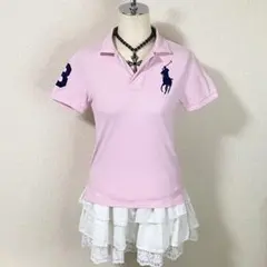 y2k ラルフローレン ビッグポニー ポロシャツ 平成ギャル 平成女児 ピンク