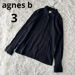 agnes b シャツ ブラック 長袖 レディース コットン