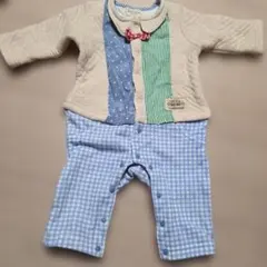 マルチカラー 蝶ネクタイ付き　ベビーロンパース