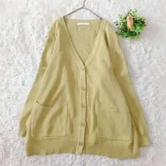 AMERICAN HOLIC Vネック長袖カーディガン　M　くすみマスタード