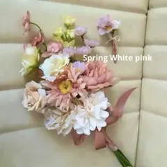 ウェディングブーケ 春ブーケ　ブートニア｜ピンク系｜前撮り