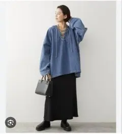 FRAMeWORK 福田 麻琴×Lee デニムレースアップアノラックプルオーバーのサムネイル