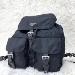 PRADA プラダ リュック バックパック 三角ロゴ 巾着 ナイロン 黒